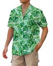 Camisa havaiana cromante para homens de manga curta verde