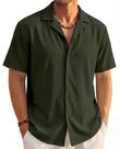 Camisa havaiana EKLENTSON para homens de manga curta, ajuste regular