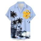 Camisa havaiana HLCFACI 2024 com estampa de papagaio de manga curta masculina