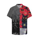 Camisa Havaiana Unissex Com Estampa 3D Olho De Gato, Estilo Hip Hop Casual Streetwear, Manga Curta,