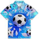 Camisa havaiana Zenzenze Blue Ball Soccer Boys 3-14 anos