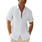 Camisa Hestenve Guayabera Linho Algodão Branco Manga Curta Camisa Hestenve Guayabera Linho Algodão Branco Manga Curta