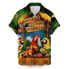 Camisa HLCFACI Funny Hawaiian Parrot Print 2024 para homens
