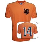 CAMISA HOLANDA LARANJA MECÂNICA RETRÔ COPA 74 CRUYFF Nº 14