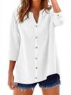 Camisa IDEALSANXUN Button Down para mulheres branca de linho XL