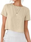Camisa IDEALSANXUN de linho para mulheres 2026 Spring Summer Crop Top