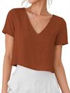 Camisa IDEALSANXUN de linho para mulheres, primavera, verão, tijolo, vermelho Camisa IDEALSANXUN de linho para mulheres, primavera, verão, tijolo, vermelho