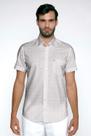 Camisa Individual Manga Curta Comfort Mix Fio Tinto Cinza Claro