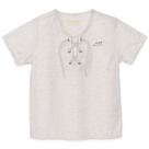 Camisa Infantil Bata Off White Charpey Manga Curta Em Linho Macio Menino