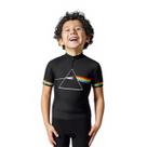 Camisa Infantil Ciclismo Pink Floyd Preta Manga Curta Bike Uv Mtb