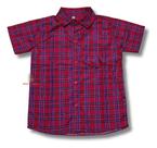 Camisa Infantil Festa Junina Xadrez Vermelho C/ Azul Caipira