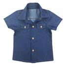 Camisa Infantil Juvenil Menino Jeans Casual Manga Curta