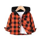 Camisa Infantil Laranja E Preta Xadrez Com Botões Estilo Vintage Corte Solto Casual Versátil Peça Camisa Infantil Laranja E Preta Xadrez Com Botões Estilo Vintage Corte Solto Casual Versátil Peça