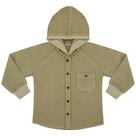 Camisa Infantil Look Jeans c/ Capuz Caqui