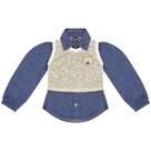 Camisa Infantil Look Jeans c/ Colete Jeans Camisa Infantil Look Jeans c/ Colete Jeans