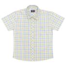 Camisa Infantil Look Jeans Manga Curta Xadrez Collor Camisa Infantil Look Jeans Manga Curta Xadrez Collor
