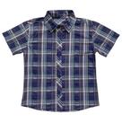 Camisa Infantil Look Jeans Manga Curta Xadrez