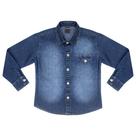 Camisa Infantil Look Jeans Manga Longa Jeans