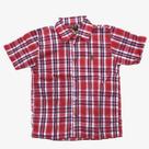 Camisa Infantil Manga Curta Xadrez - 10 A 14 Anos