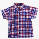 Camisa Infantil Manga Curta Xadrez (Vermelho, Azul e Branco) - 2 ao 8 Anos