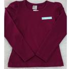 Camisa Infantil Manga Longa - Vinho - Tam: 08 - Menina
