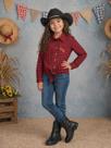 Camisa Infantil Meninas Xadrez Junina Preto e Vermelho Camisa Infantil Meninas Xadrez Junina Preto e Vermelho