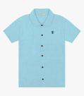 Camisa Infantil Menino Em Linho Trick Nick Azul