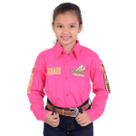 Camisa Infantil Radade Bordada Country Juvenil Rodeio Rosa