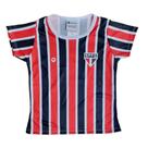 Camisa Infantil São Paulo Baby Look Listrada Oficial