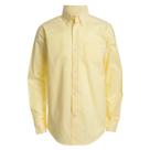 Camisa IZOD Infantil Masculina Manga Longa Amarela Lisa com Botões
