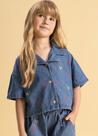 Camisa jeans com bordado bf14514
