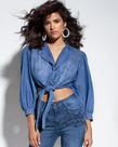 Camisa jeans Cropped Camisa jeans Cropped