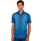 Camisa Jeans Dudalina Slim In24 Azul Masculino