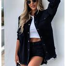Camisa Jeans Feminina com Manga Longa - Rasgada, Soltinha e Estilo Outono 2024