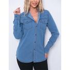Camisa jeans Feminina Manga longa Camisa jeans Feminina Manga longa