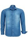 Camisa Jeans Masculina Manga Longa Amil Com Bolso Algodão 1927