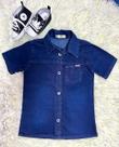 Camisa Jeans Menino Infantil com Bolso 02 ao 12 Anos Jeans Algodão veste muito bem.