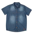 Camisa Jeans Menino Mania Kids c/ Bolsos Lavagem Escura