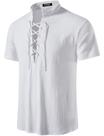 Camisa JEMITOP Retro Renaissance com cadarço branca XL