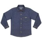 Camisa Juvenil Look Jeans Manga Longa Jeans