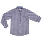 Camisa Juvenil Look Jeans Manga Longa Xadrez Azul