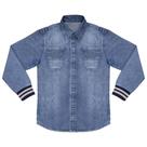 Camisa Juvenil Look Jeans Punho Ribana Jeans Camisa Juvenil Look Jeans Punho Ribana Jeans