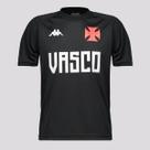 Camisa Kappa Vasco Supporter Type Juvenil Preta