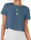Camisa Kinghua Linen 2026 Spring Summer Crop de manga curta