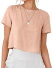 Camisa Kinghua Linen 2026 Spring Summer Crop de manga curta