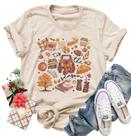 Camisa LANMERTREE XL bege, fofa, outono, estampa de Halloween