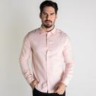 Camisa Linho Acostamento Rosa Claro Camisa Linho Acostamento Rosa Claro