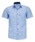 Camisa Listrada Manga Curta Lbl Com Bolso Não Amassa 3022