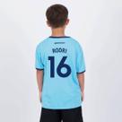 Camisa Manchester City Rodri 16 Maine Infantil Azul