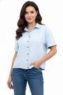 Camisa Manga Curta Cambos Feminina em Algodão Camisa Manga Curta Cambos Feminina em Algodão